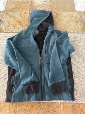 lululemon athletica Teal and Black Hooded Zip-Up Jacket